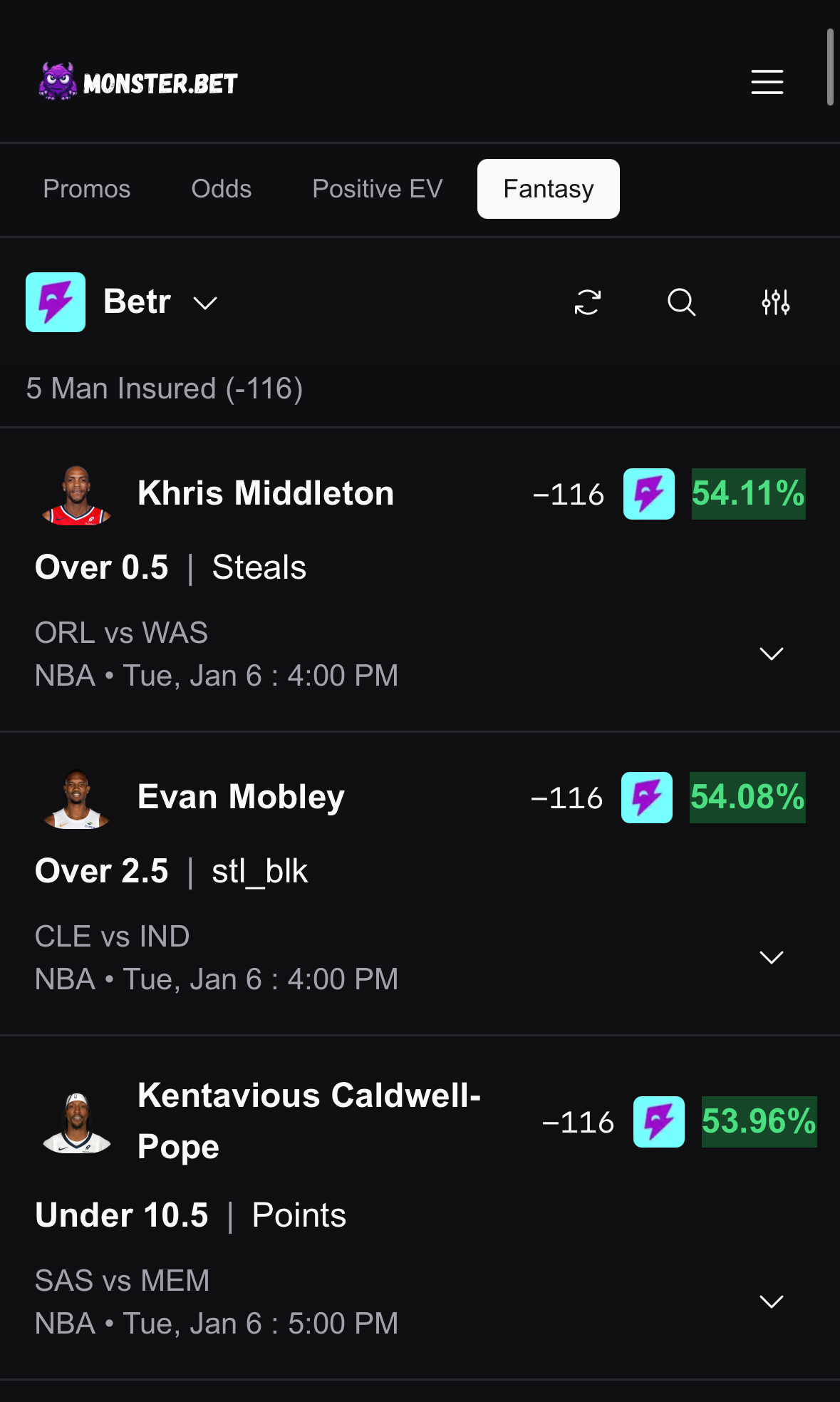 Mobile Fantasy Optimizer NBA